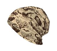 YFSGDLBN Chapeau de sorcière tricoté imprimé chapeau décontracté chapeau adulte couvre-chef noir