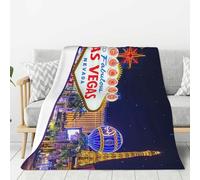 YFSGDLBN Couverture douce imprimée Las Vegas Night City Couverture polaire épaisse double face