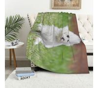 YFSGDLBN Couverture légère en flanelle imprimée de chien bichon frisé