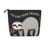 YFSGDLBN Follow Your Dreams Trousse de maquillage en chanvre avec imprimé paresseux, Noir , Taille unique