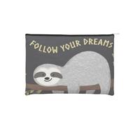 YFSGDLBN Follow Your Dreams Trousse de maquillage réutilisable en papier imprimé paresseux
