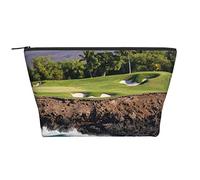 YFSGDLBN Hawaii Beach Golf Course Imprimé Sac de Rangement Quotidien Sac de Maquillage Portable Voyage Cosmétique Sac, Noir , Taille unique