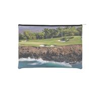 YFSGDLBN Hawaii Beach Golf Course Sac à cosmétiques réutilisable en papier imprimé