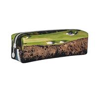 YFSGDLBN Hawaii Beach Golf Course Trousse à crayons en cuir avec impression portable, blanc, Taille unique, Pochette à monnaie