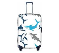 YFSGDLBN Housse de protection élastique pour valise imprimée requins, blanc, S