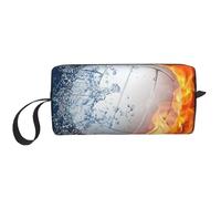 YFSGDLBN Ice and Fire Volleyball Sac de rangement quotidien Sac de maquillage Imprimé Volleyball