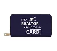 YFSGDLBN I'm A Realtor Ask Me Portefeuille long en cuir avec fermeture éclair, blanc, Taille unique