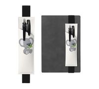 YFSGDLBN Koala eat Leaf Porte-stylo en cuir imprimé marque-page, Noir , Taille unique, Pochette à monnaie