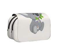 YFSGDLBN Koala eat Trousse à crayons avec double coquillage Imprimé feuille