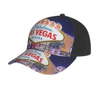 YFSGDLBN Las Vegas Night City Casquette de baseball imprimée neutre Noir, Noir , 5-7
