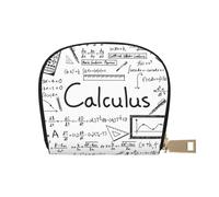 YFSGDLBN Mathématiques Géométrie Geek Calculus Imprimé Cuir Shell Card Bag Zip Card Holder Coin Organizer, blanc, Taille unique