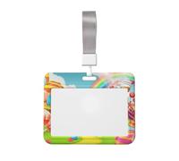 YFSGDLBN Porte-badge avec cordon imprimé Candy Land