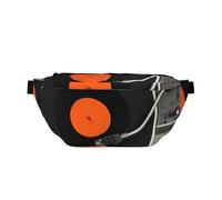 YFSGDLBN Sac à bandoulière vintage imprimé disque vinyle pour le quotidien décontracté, Noir , Taille unique