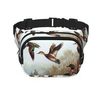 YFSGDLBN Sac banane carré double couche imprimé chasse volant sauvage sac de poitrine quotidien décontracté, Noir , Taille unique