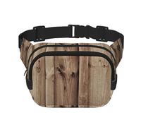 YFSGDLBN Sac banane carré double couche imprimé grain de bois quotidien décontracté, Noir , Taille unique
