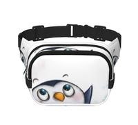YFSGDLBN Sac banane carré double couche imprimé I Love Penguins, Noir , Taille unique