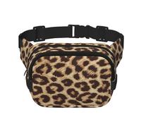 YFSGDLBN Sac banane double couche carré imprimé léopard amusant, Noir , Taille unique