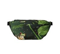 YFSGDLBN Sac banane imprimé grenouille arbre de la paix sac de poitrine quotidien décontracté, Noir , Taille unique
