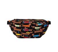 YFSGDLBN Sac banane imprimé « I Love My Dog Teckels » pour le quotidien et décontracté, Noir , Taille unique