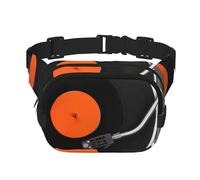 YFSGDLBN Sac banane vintage imprimé disque vinyle carré double couche quotidien décontracté, Noir , Taille unique