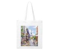 YFSGDLBN Sac cabas en toile imprimée Tour Eiffel Paris Street Scene Sac à bandoulière