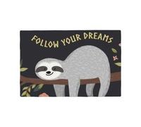 YFSGDLBN Set de table décoratif en imitation lin avec inscription « Follow Your Dreams » Motif paresseux