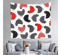 YFSGDLBN Tapisserie créative imprimée poule de dessin animé 152,4 x 129,5 cm tapisserie murale esthétique