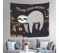 YFSGDLBN Tapisserie murale imprimée « Follow Your Dreams » - Motif paresseux - 152,4 x 129,5 cm