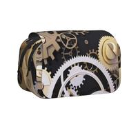 YFSGDLBN Trousse à crayons à double coque imprimée avec engrenages mécaniques steampunk