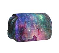 YFSGDLBN Trousse à crayons à double coque imprimée galaxie colorée