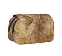 YFSGDLBN Trousse à crayons avec double coque imprimée carte du monde