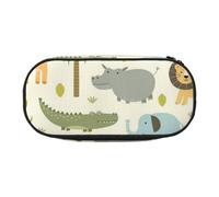YFSGDLBN Trousse à crayons avec imprimé animaux de safari, trousse à crayons, pochette de papeterie portable, Noir , Taille unique, Pochette à monnaie