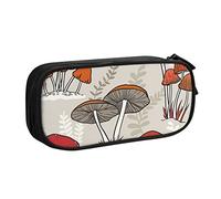YFSGDLBN Trousse à crayons de grande capacité avec imprimé champignons rouges, Noir , Taille unique, Pochette à monnaie