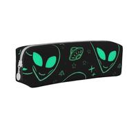 YFSGDLBN Trousse à crayons en cuir avec imprimé Aliens, blanc, Taille unique, Pochette à monnaie