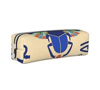 YFSGDLBN Trousse à crayons en cuir imprimé scarabée égyptien, blanc, Taille unique, Pochette à monnaie
