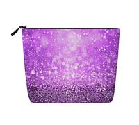 YFSGDLBN Trousse de maquillage en chanvre avec imprimé paillettes violettes scintillantes, Noir , Taille unique