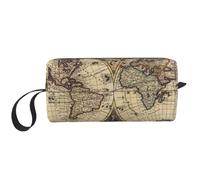 YFSGDLBN Trousse de toilette portable avec carte du monde antique avec imprimé globe terrestre, blanc, Taille unique
