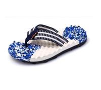 YFSJJ Tongs Hommes Massage Pantoufles,Homme Sandales de Sports Soutien de Voûte Plantaire Tongs Chaussures de Plage et Piscine Plein Extérieur Hommes Sandales(Size:EU 45,Color:Bleu)