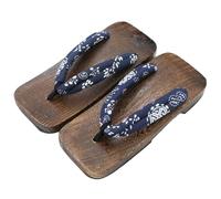 YFSJJ Tongs Japanese Traditional Sandals Geta Wooden Clogs Shoes Kimono Shoes Clogs Flip Flops Platform Slippers for Women,Wooden Clogs Sandals Japan Traditional Shoes(Size:EU 45,Color:Bleu)