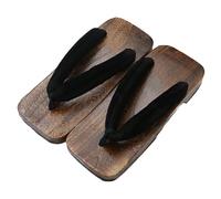 YFSJJ Tongs Japanese Traditional Sandals Geta Wooden Clogs Shoes Kimono Shoes Clogs Flip Flops Platform Slippers for Women,Wooden Clogs Sandals Japan Traditional Shoes(Size:EU 45,Color:Noir+B)
