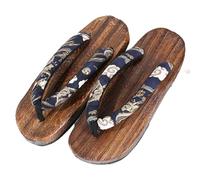 YFSJJ Traditionnelles Japonaises Geta Sabots en Bois Kimono Pantoufles,Hommes Sabots Léger et Confortable Casual Tongs Japonaises,Léger et Confortable Sabots Sandals(Size:EU 42,Color:Bleu+A)