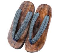 YFSJJ Traditionnelles Japonaises Geta Sabots en Bois Kimono Pantoufles,Hommes Sabots Léger et Confortable Casual Tongs Japonaises,Léger et Confortable Sabots Sandals(Size:EU 40,Color:Couleur Bleu)