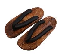 YFSJJ Traditionnelles Japonaises Geta Sabots en Bois Kimono Pantoufles,Hommes Sabots Léger et Confortable Casual Tongs Japonaises,Léger et Confortable Sabots Sandals(Size:EU 40,Color:Noir)