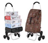 YFSMBD 50L Chariot de Course Chariot marché 6 Roues - 3 Roues de Chaque côté 2 en 1 Poussette marché Pliable et Diable Caddie Panier Montant escalier (K)