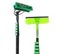 YFSMBD Brosse de Lavage Telescopique 9m - Nettoyage Panneaux Solaires, Murs, Vitres, Voiture - Nettoyeur de Vitres Professionnel 2-en-1 avec Perche Telescopique - Tuyau, Distributeur