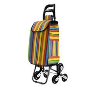 YFSMBD Chariot de Course | Chariot marché 6 Roues - 3 Roues de Chaque côté | 2 en 1 Poussette marché Pliable et Diable | Caddie Panier Montant escalier, 40 L (C)