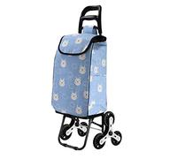 YFSMBD Chariot de Course | Chariot marché 6 Roues - 3 Roues de Chaque côté | 2 en 1 Poussette marché Pliable et Diable | Caddie Panier Montant escalier, 40 L (E)