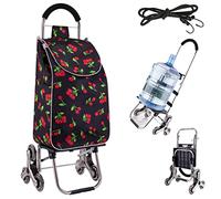 YFSMBD Chariot de Courses 6 Roues en Aluminium avec Sac Impermeable Caddie de Courses Pliable 3 en 1 Sac Grande Capacité Chariot Montant Escalier (D)