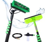YFSMBD Perche Télescopique Nettoyage Panneaux solaires, Extensible à 10.8 metres, Brosse telescopique toiture avec Tuyau Intérieur Balai telescopique pour Toit