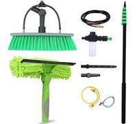 YFSMBD Perche Télescopique Nettoyage Panneaux solaires, Extensible à 7,2 metres, Brosse telescopique toiture avec Tuyau Intérieur Balai telescopique pour Toit